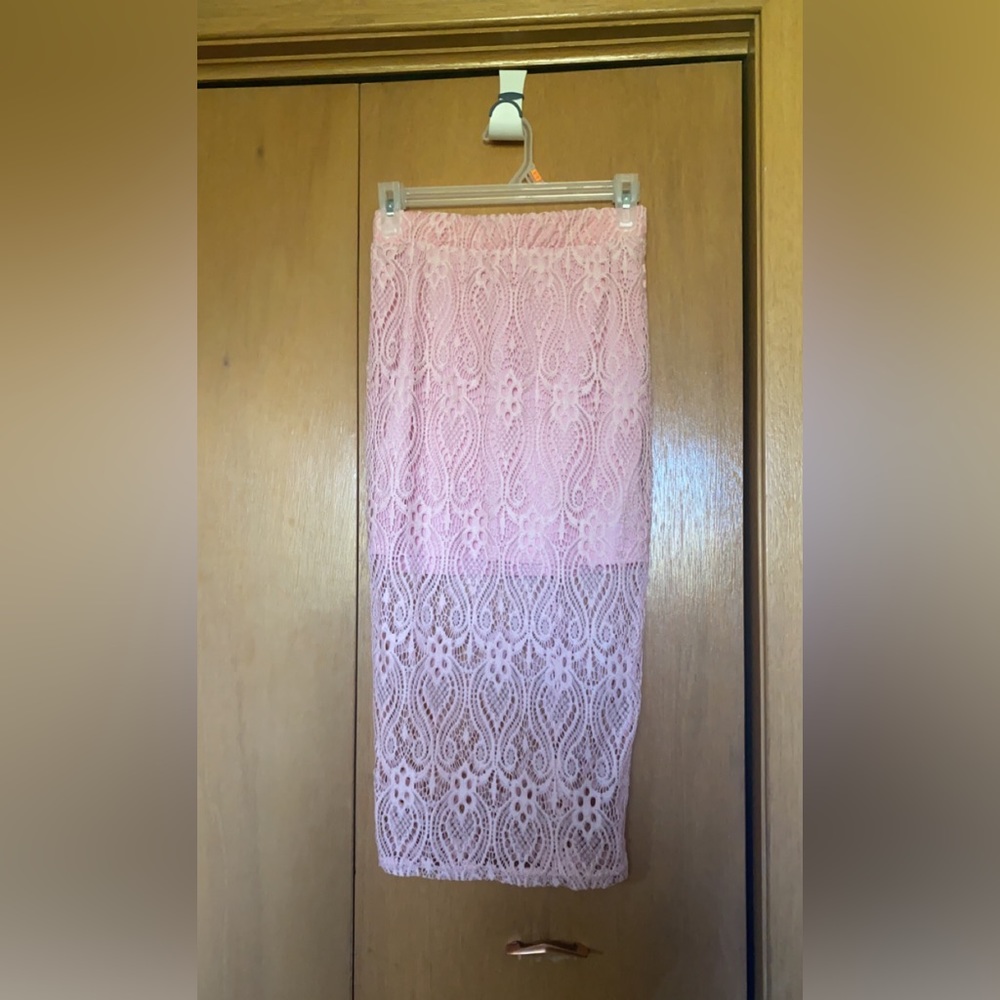 Pink crochet/ lace skirt